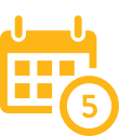 Yellow badge calendar icon