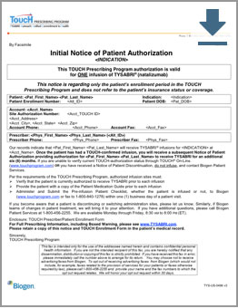 Sample Notice of Patient Authorization Form
